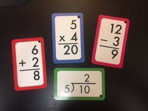 a collection of math flashcards