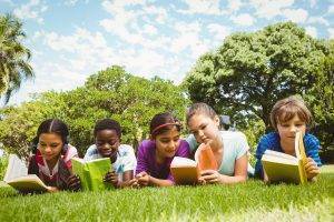 Kids in a summer reading program