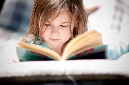 child reading a book