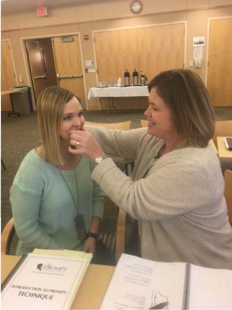 ETLC employee demonstrating the PROMPT technique