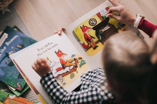 Child looking at a picture book