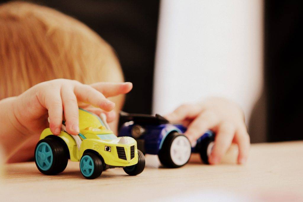 Child playing with toys