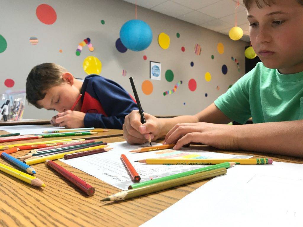 students working together on homework