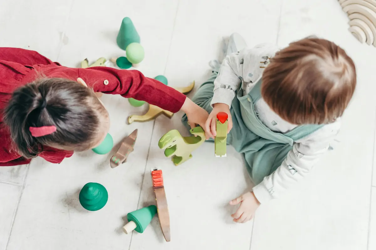 two young children playing